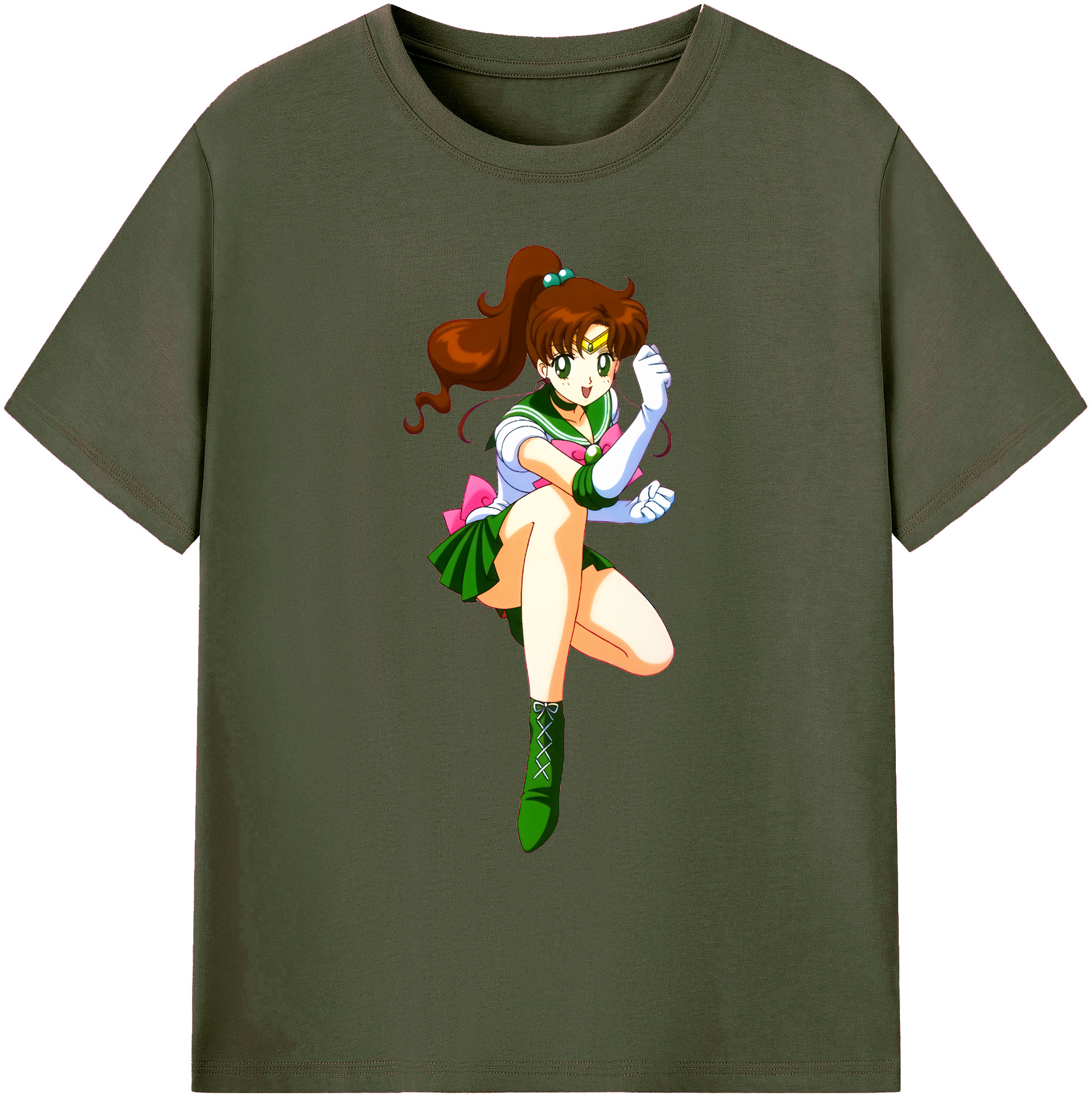 （画像用） 美少女戦士セーラームーン 木野 まこと きの まこと Sailor Moon Kino Makoto （セーラージュピター；Sailor Jupiter） 綿100％ メンズ半袖Tシャツ｜肌触りやわらか＆通気性
